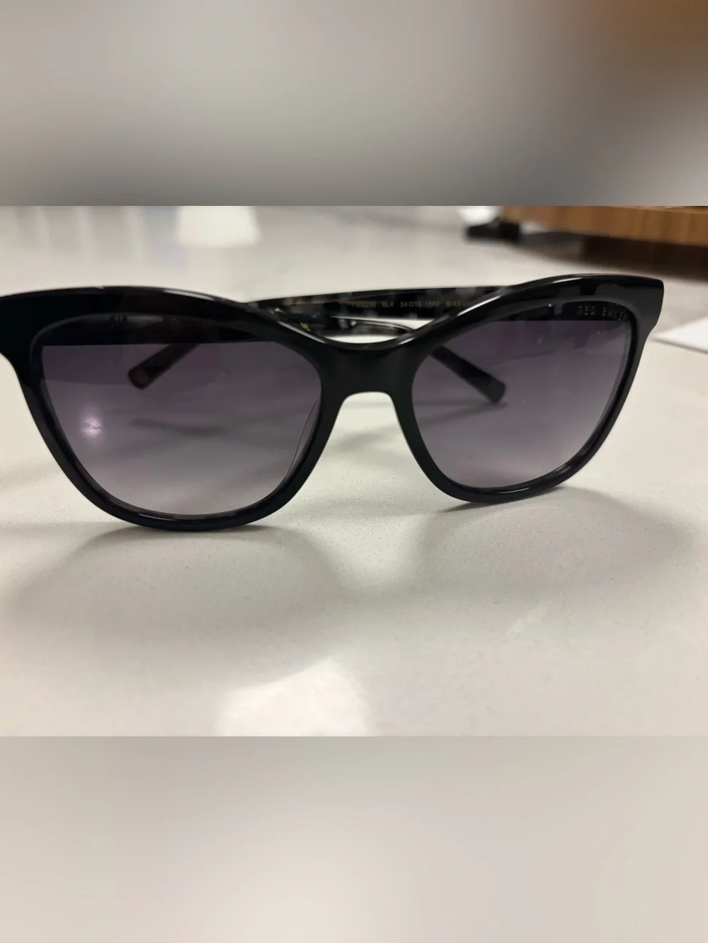 Ted Baker Black Frame Sunglasses with Gray Gradient Lenses